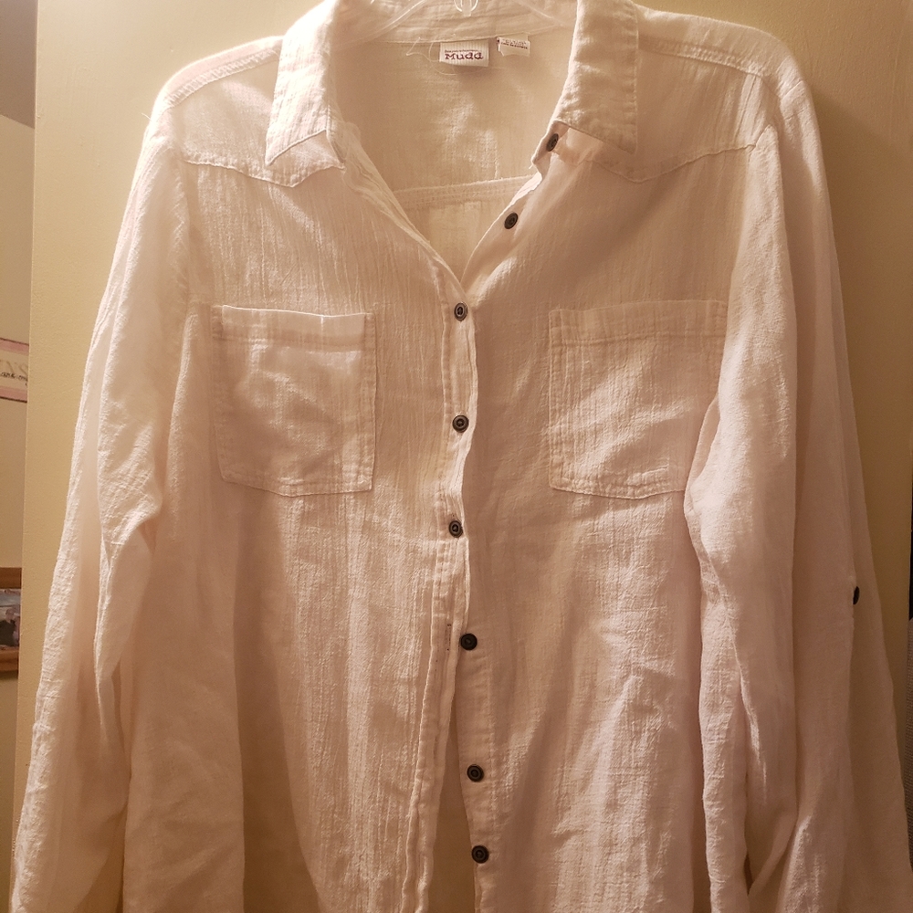 ❤Mudd Cream Guaze shirt